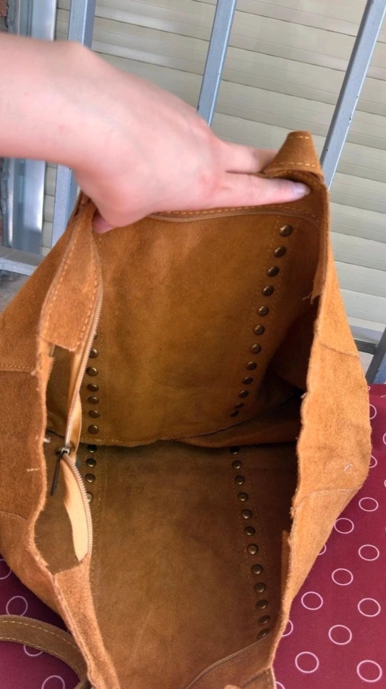 Sac a main tote camel en 100% cuir femme format A4 – The Genuine Leather 2
