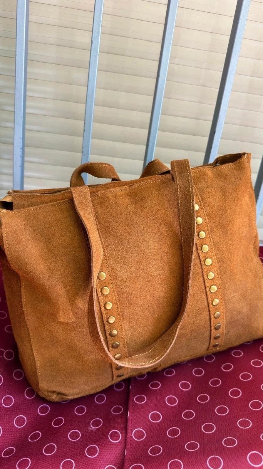 Sac a main tote camel en 100% cuir femme format A4