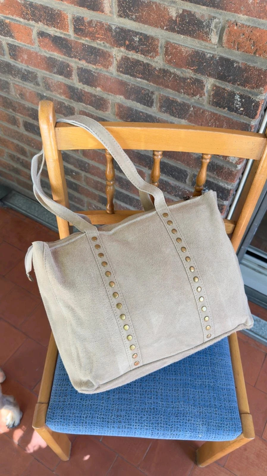 100% CUIR Sac a main tote beige femme format A4 cours – The Genuine Leather