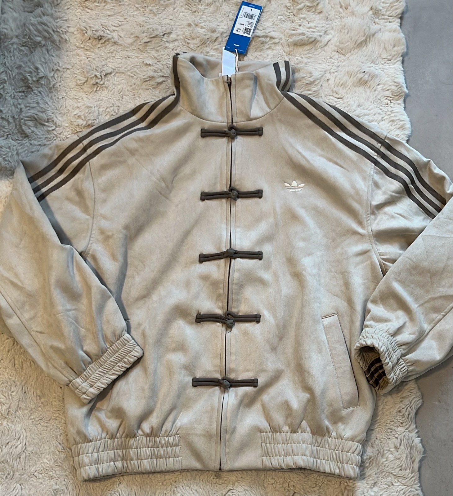 Veste Adidas nouvel an chinois Beige Striped Track Jacket