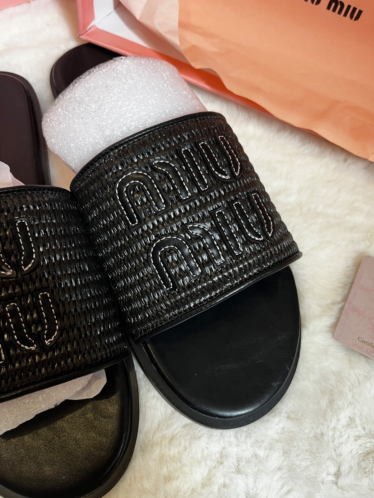 Miu Miu Black Slides Sandals 2