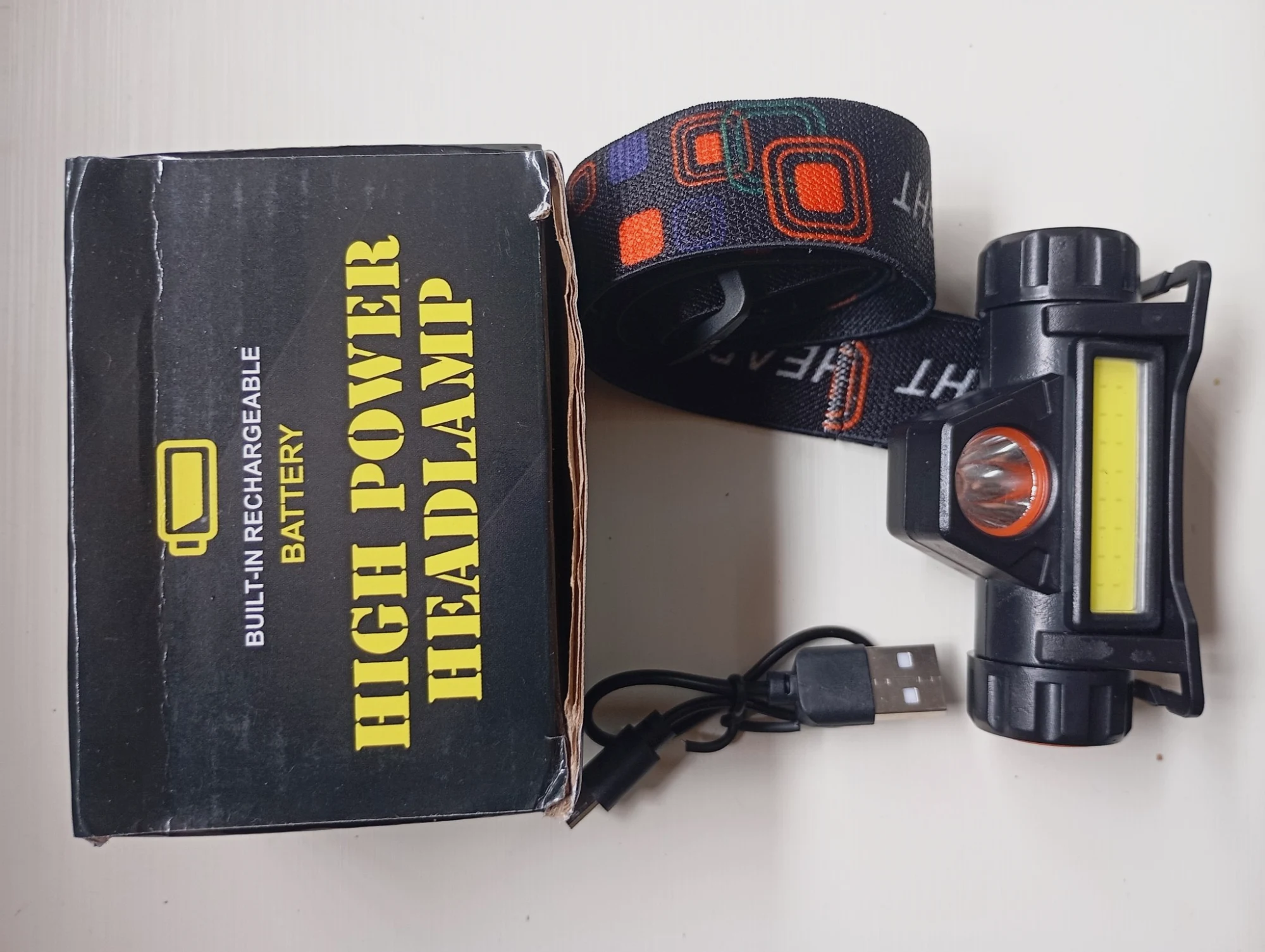 Lampe frontal ultra puissante rechargeable USB et aimanté