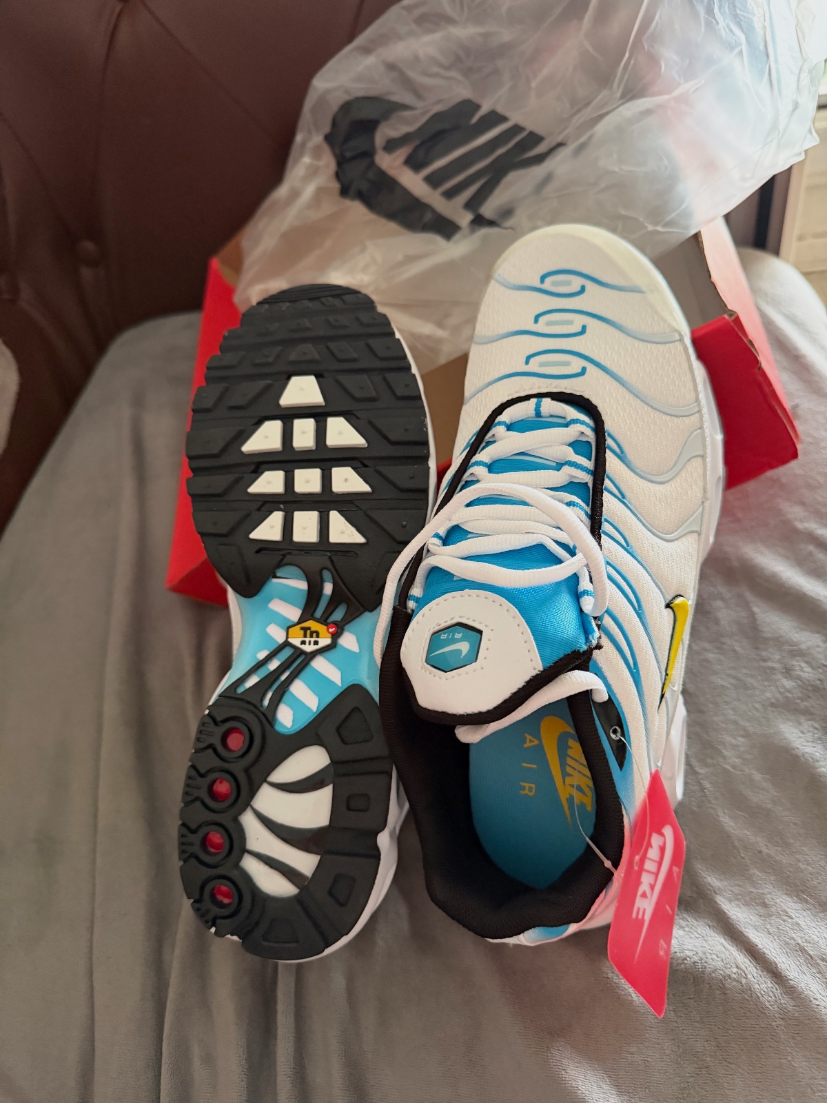 Baskets Nike Air Max Plus TN Blanches et Bleues – Nike – taille EU 43 2