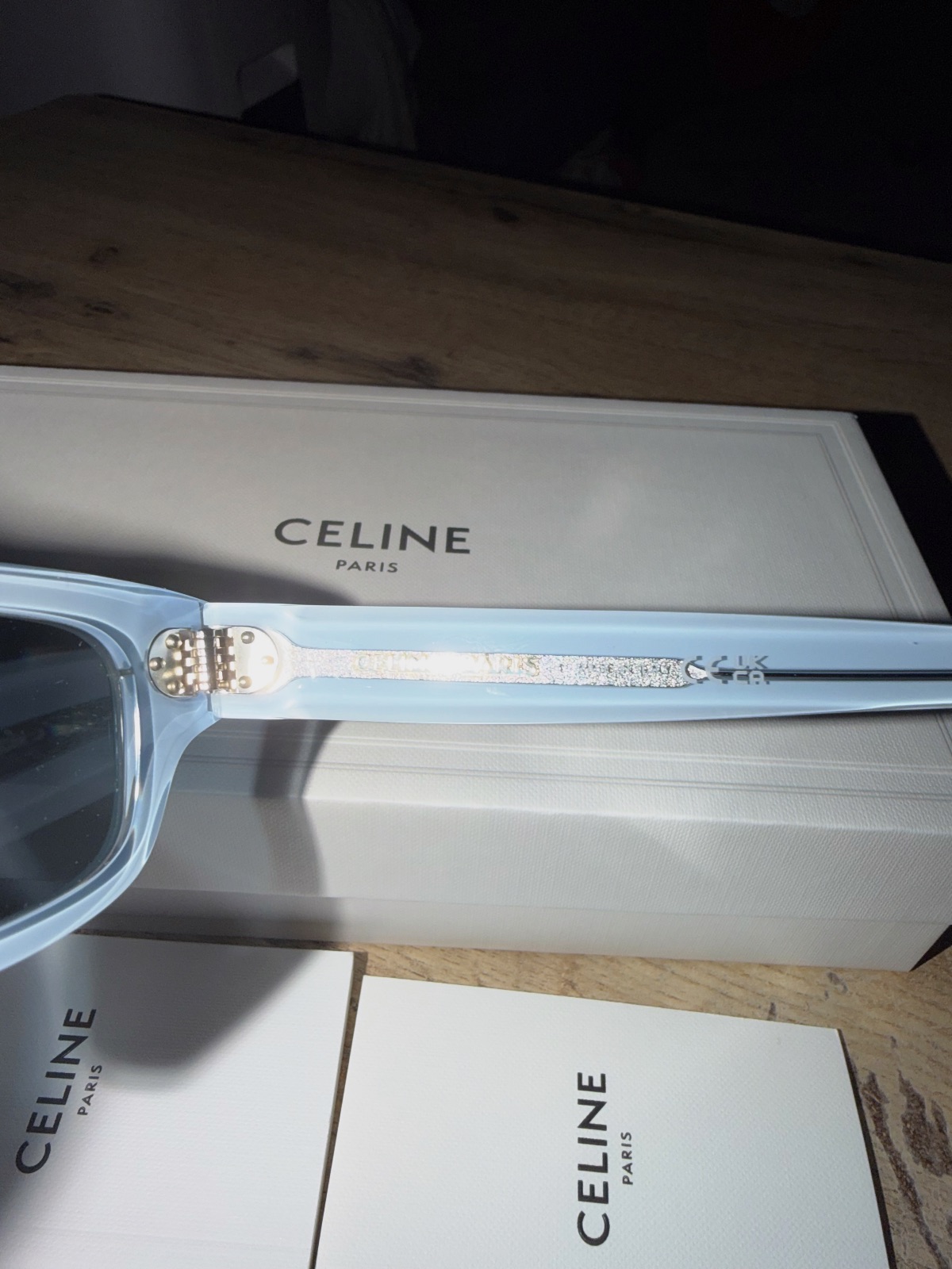 Lunettes de soleil Celine blanches avec étui – Celine – taille Taille unique 5