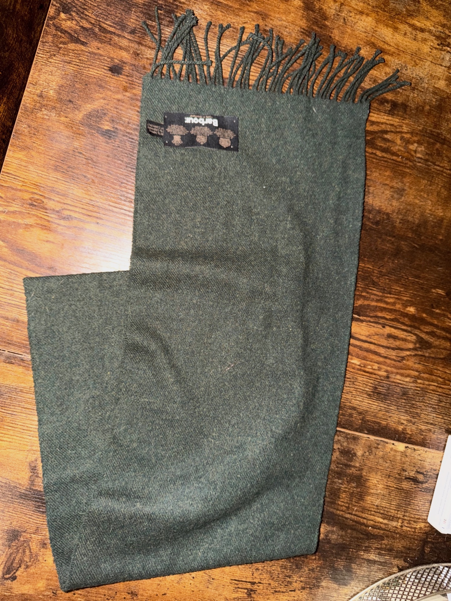 Écharpe en laine et cachemire Barbour vert sapin
