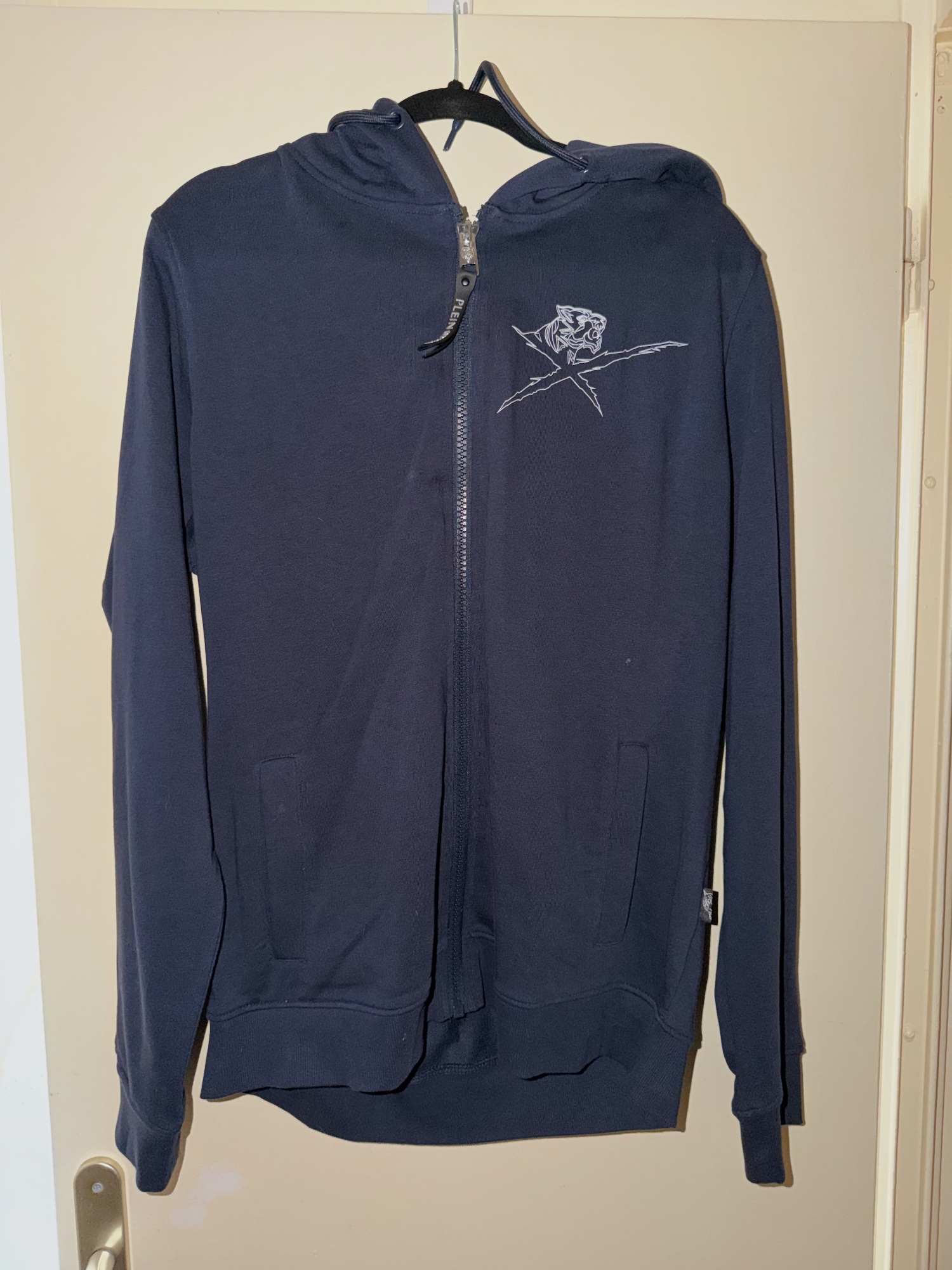 Sweat à capuche zippé Plein Sport bleu marine