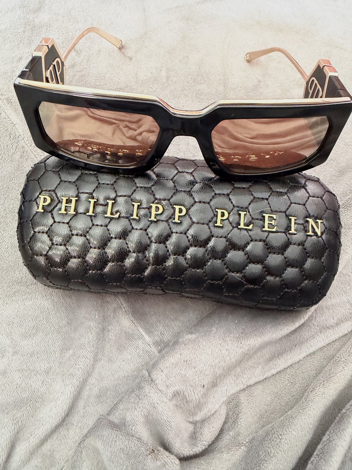 Lunettes de soleil Philipp Plein noires et dorées – Philipp Plein – taille Taille unique 3