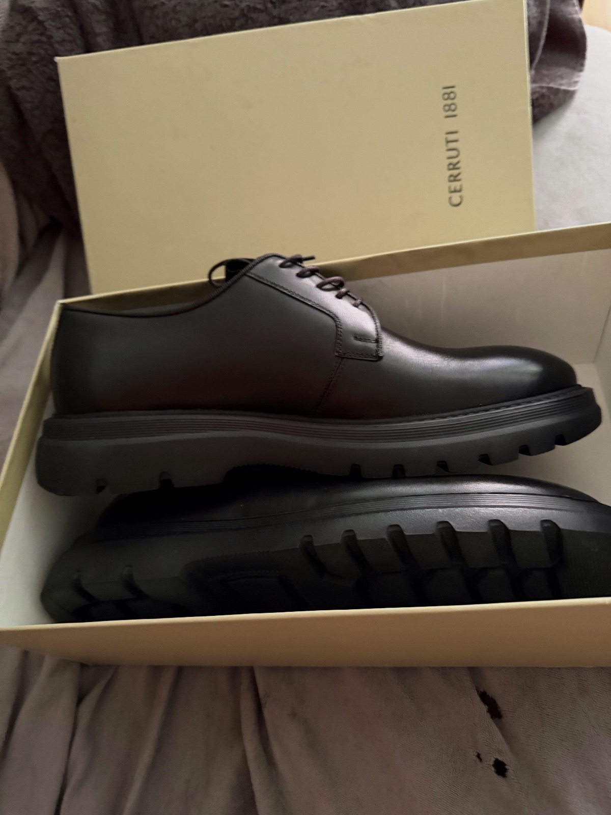 Mocassins derbies en cuir noir Cerruti 1881 – Cerruti 1881 – taille EU 43 2