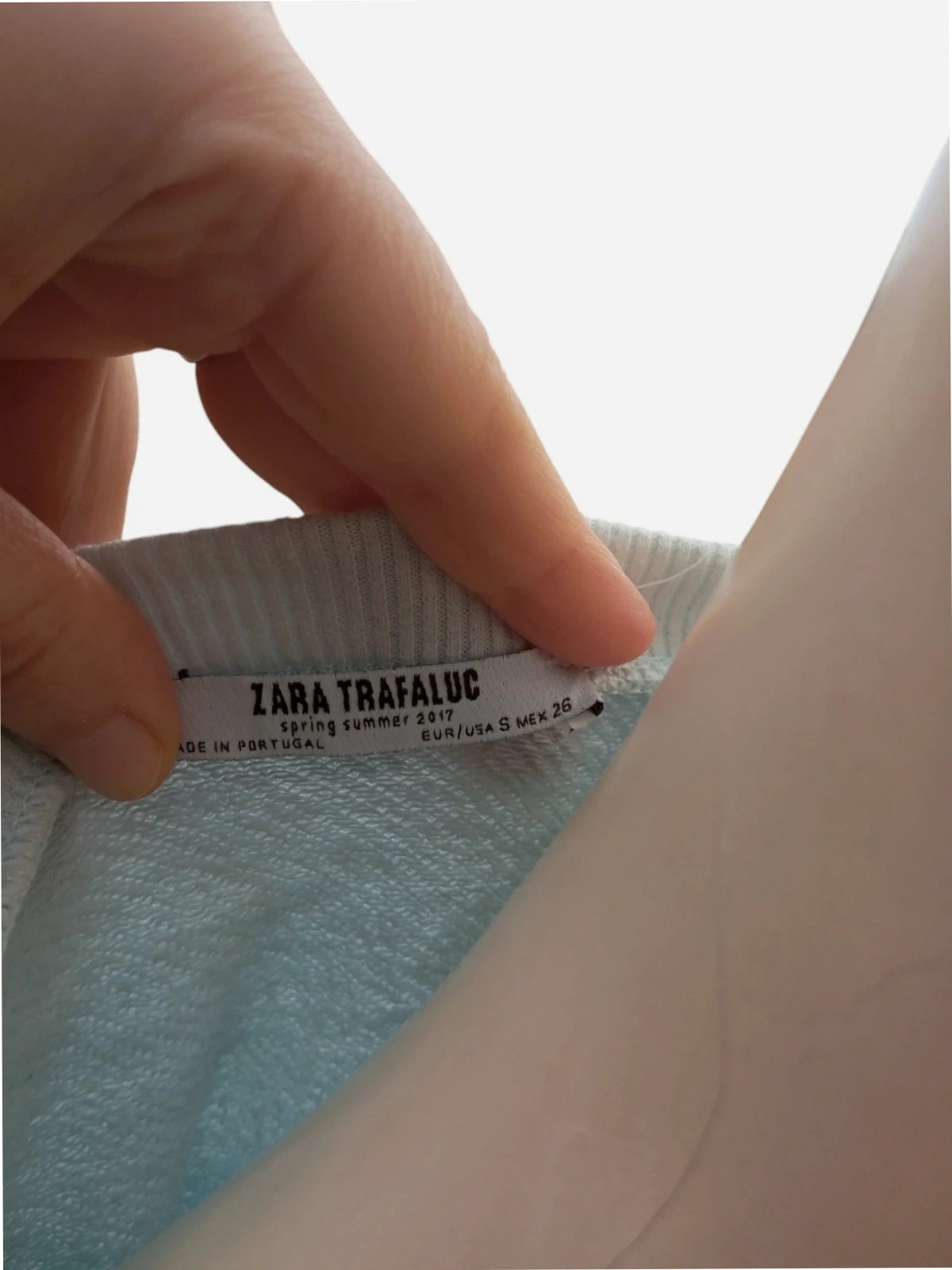 Sudadera Zara Trafaluc Azul Pastel con Volante Asimétrico - Talla S (amplia) sirve para M – Zara Trafaluc – taille S / 36 / 8 3