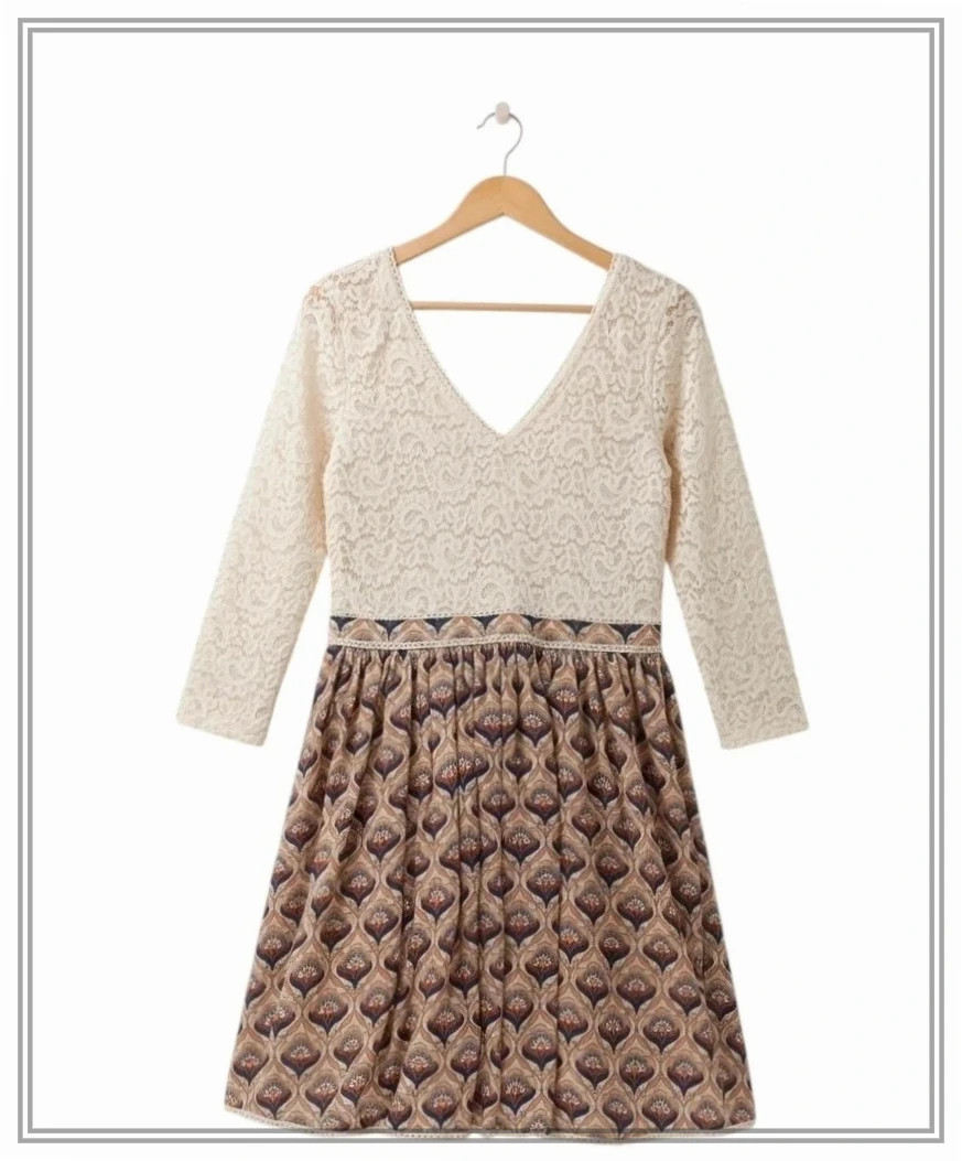 Vestido Skater Maggie sweet de Encaje Y Estampado, Talla L – Maggie Sweet – taille XL / 42 / 14