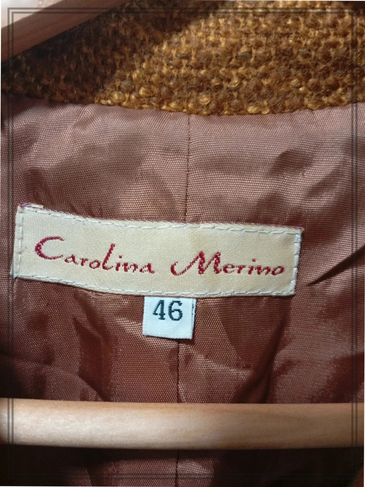 Chaqueta Americana Vintage Carolina Merino - Talla 46 Mostaza – Carolina Merino – taille XXXL / 46 / 18 3