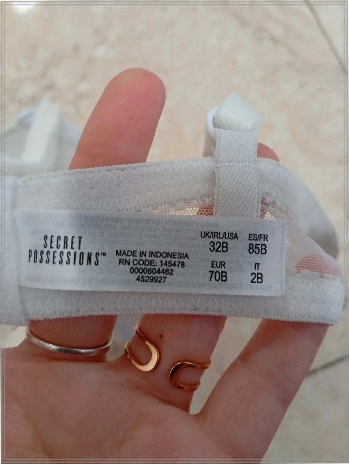 Sujetador Blanco Básico con aros Talla 85B – taille 85B 4