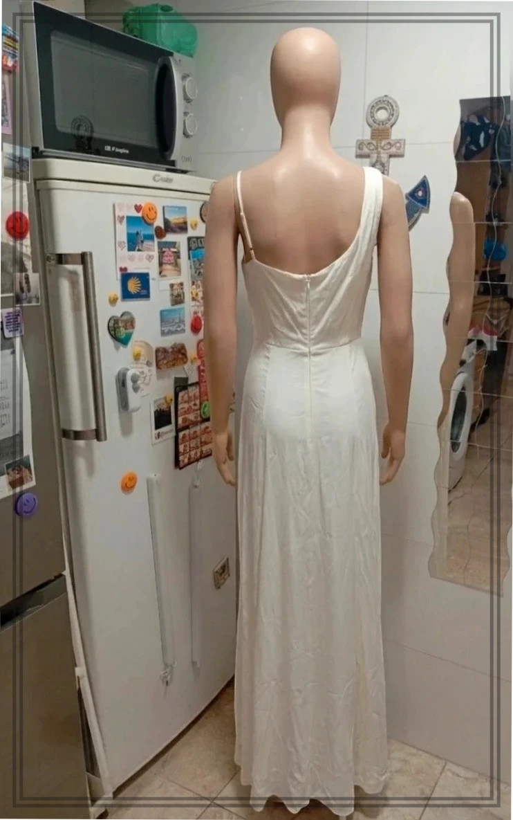 Vestido Largo asimétrico Blanco - Talla M – Rollsman – taille M / 38 / 10 2