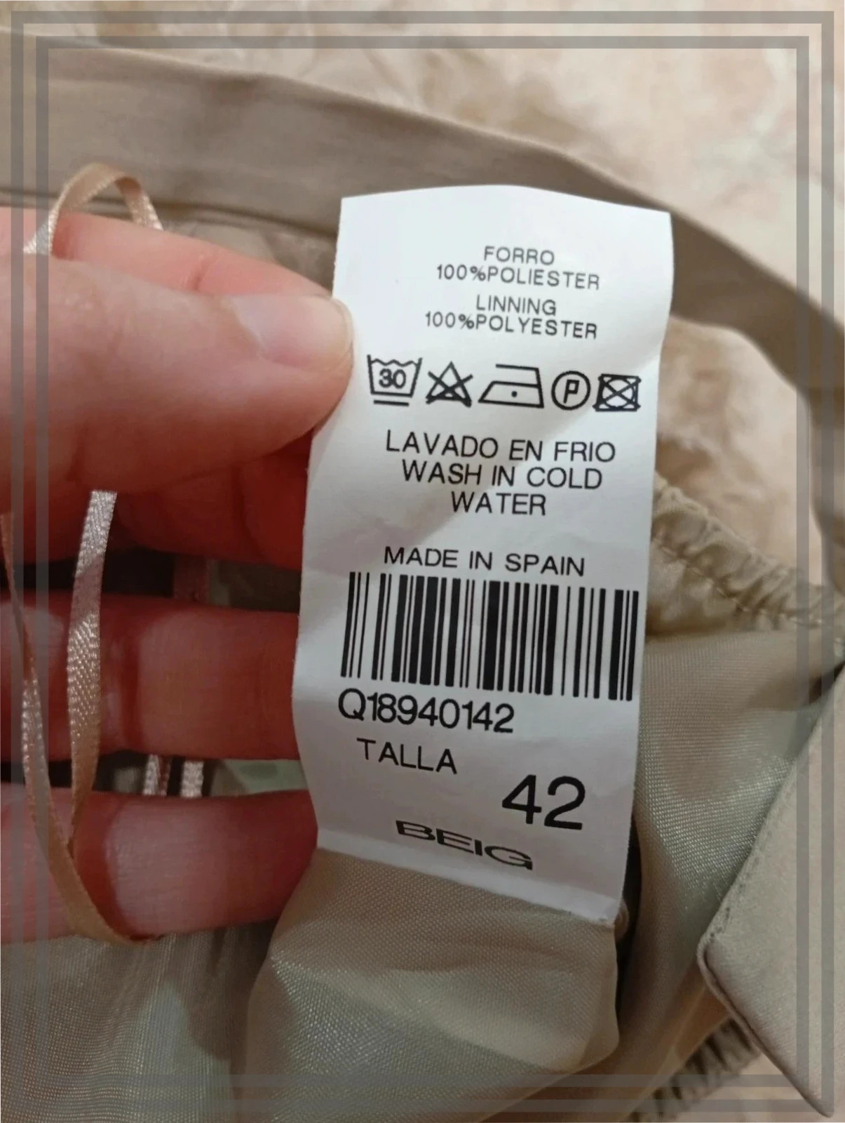 Vestido De Fiesta beige "NeW saks Woman" - Talla 42 | con rosas eN RElieve – New Saks Woman – taille XL / 42 / 14 5