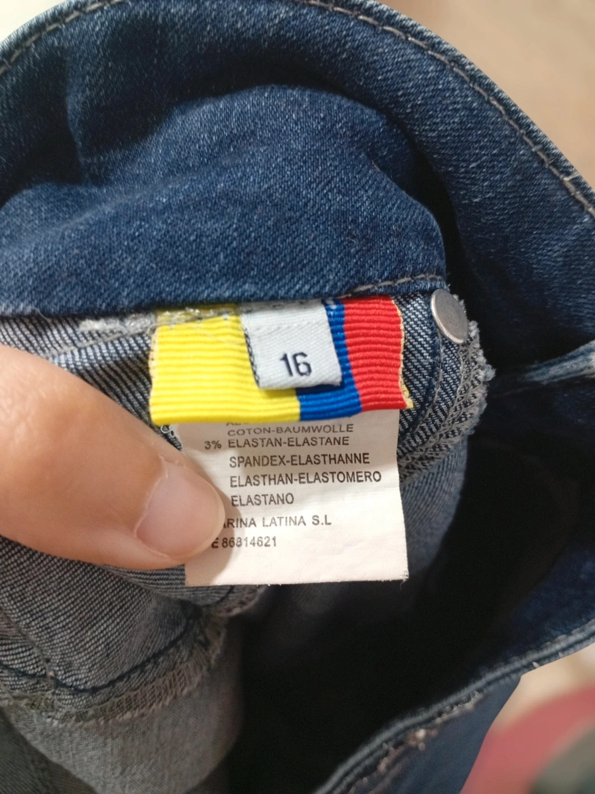Jeans Vaqueros Ajustados con Cinturilla Floral y Pedrería – taille XL / 42 / 14 3