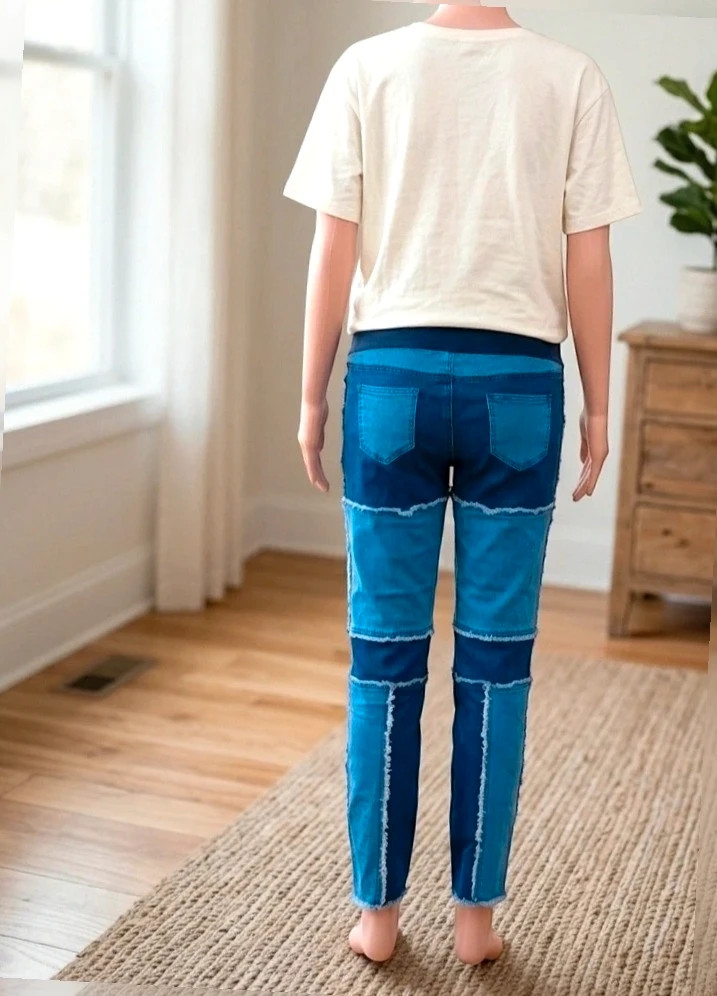 Pantalones vaqueros Premamá Estilo patchwork - talla XXL – taille XXL / 44 / 16 2
