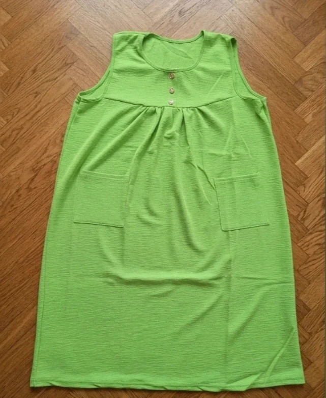 Vestido / Batín playero Cómodo Verde Lima 🌴 | talla Grande 4XL/5XL – taille 4XL / 48 / 20
