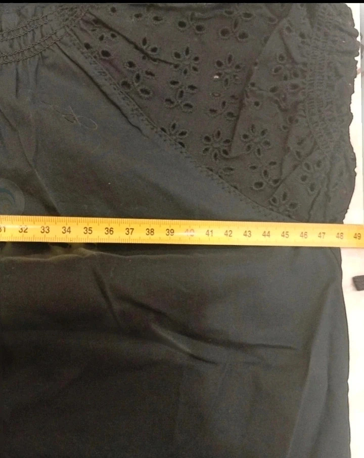 Blusa negra calada con nido de abeja - Talla 38 (M) – Berydale – taille M / 38 / 10 4