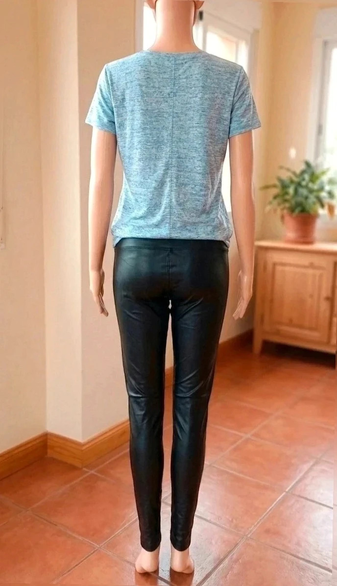 Leggings Efecto Piel Negro de cintura alta (Talla 3XL) – taille XXXL / 46 / 18 2