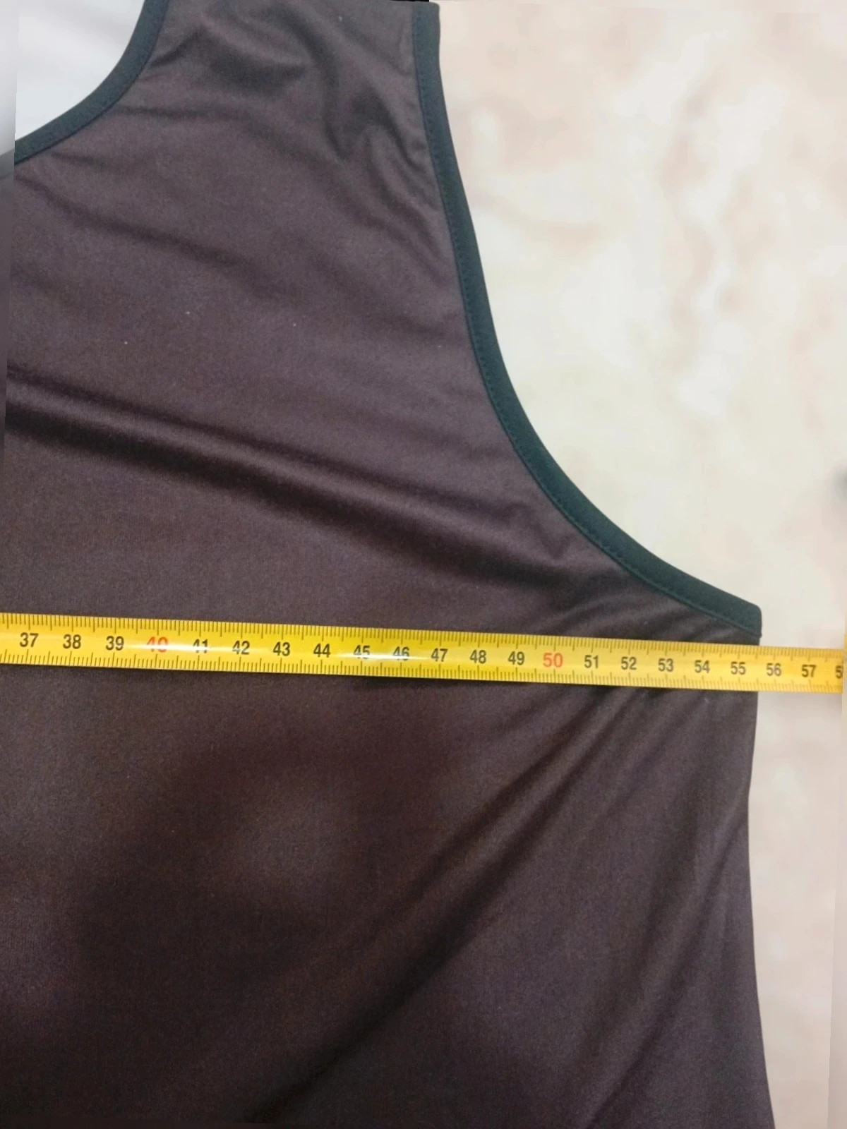 Top Asimétrico Marrón Oscuro Satinado / Talla xXL - camiseta sin mangas Elegante – taille XXL / 44 / 16 4