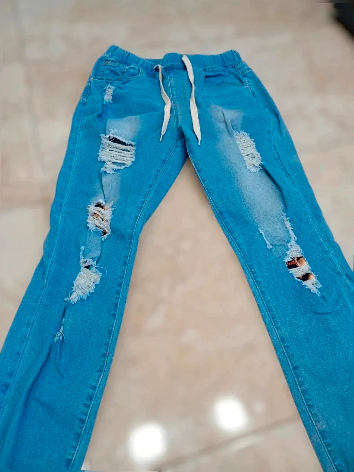 Skinny Jeans rotos - Detalle animal print - estilo Urbano – taille S / 36 / 8 2
