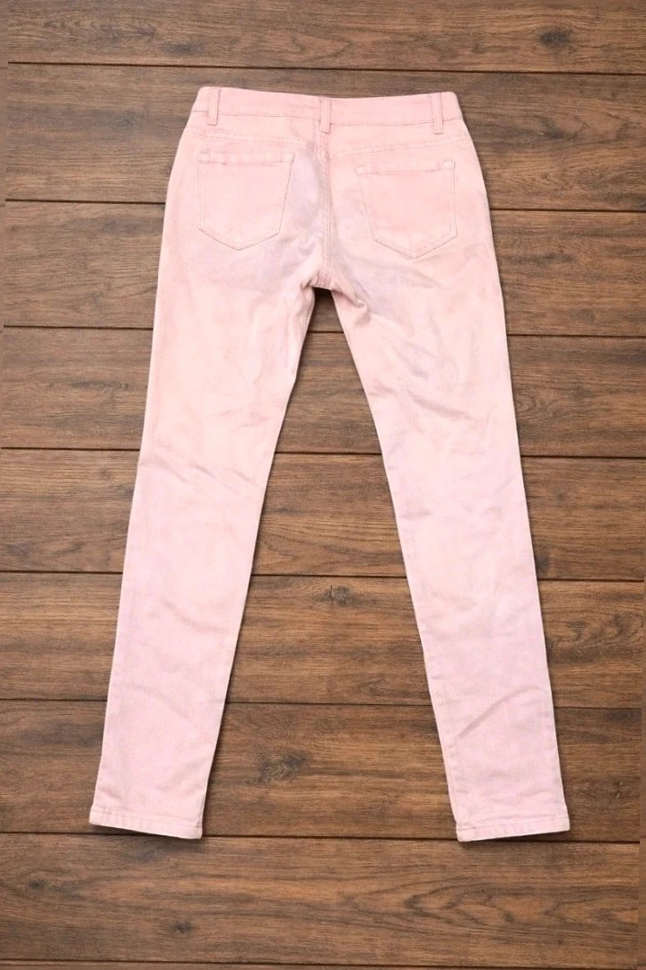 Jeans Pitillo Rosa pastel Roturas / Pink ripped skinny jeans (Talla M) – taille M / 38 / 10 2