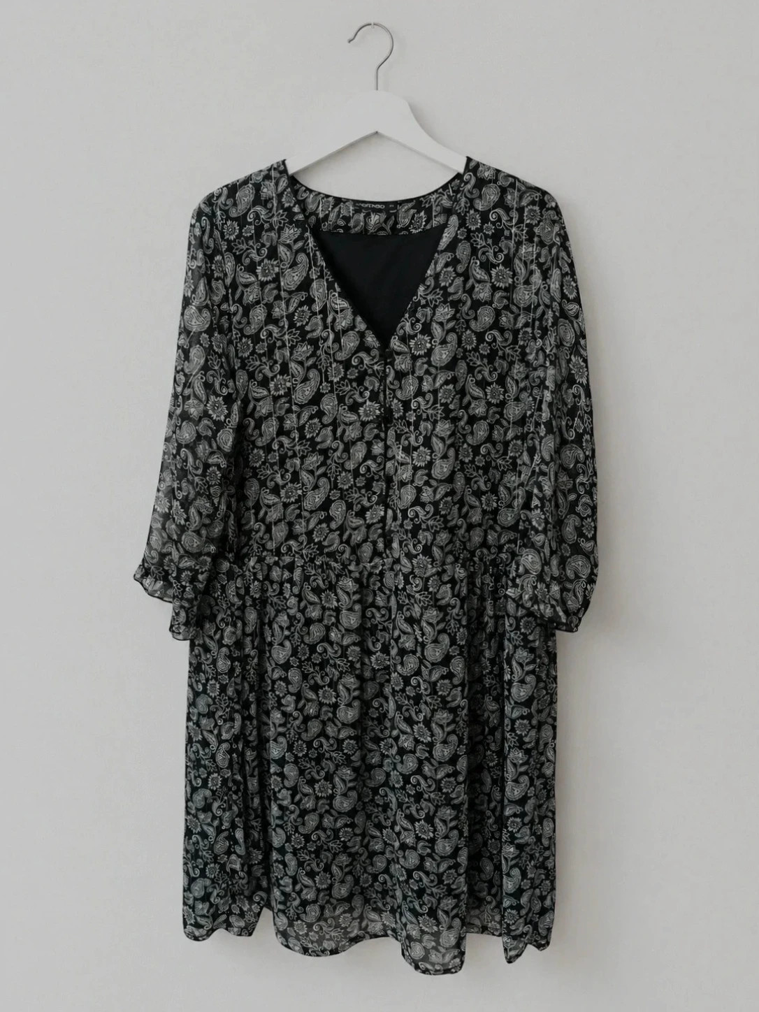 Vestido Negro Estampado Paisley inextenso - Talla 44 – In Extenso – taille XXL / 44 / 16