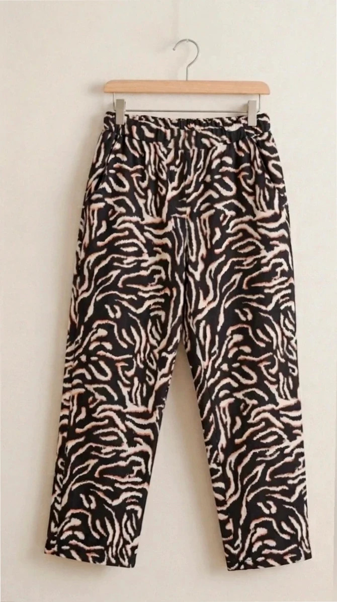 Pantalón Fluido Animal print Cebra - antonio Dominguez - Talla 50