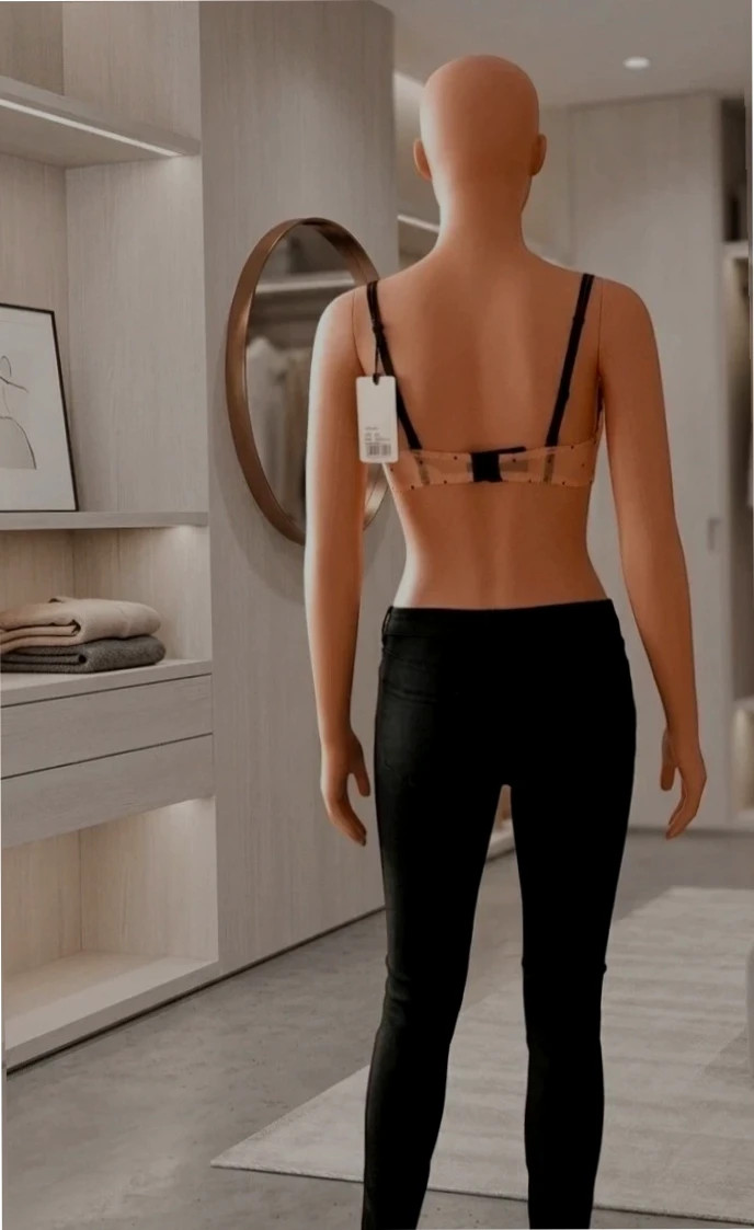 Sujetador Push-Up Salmón con topitos Negros y encaje – Talla 95B / 36B (Nuevo con Etiqueta) – taille 95B 4