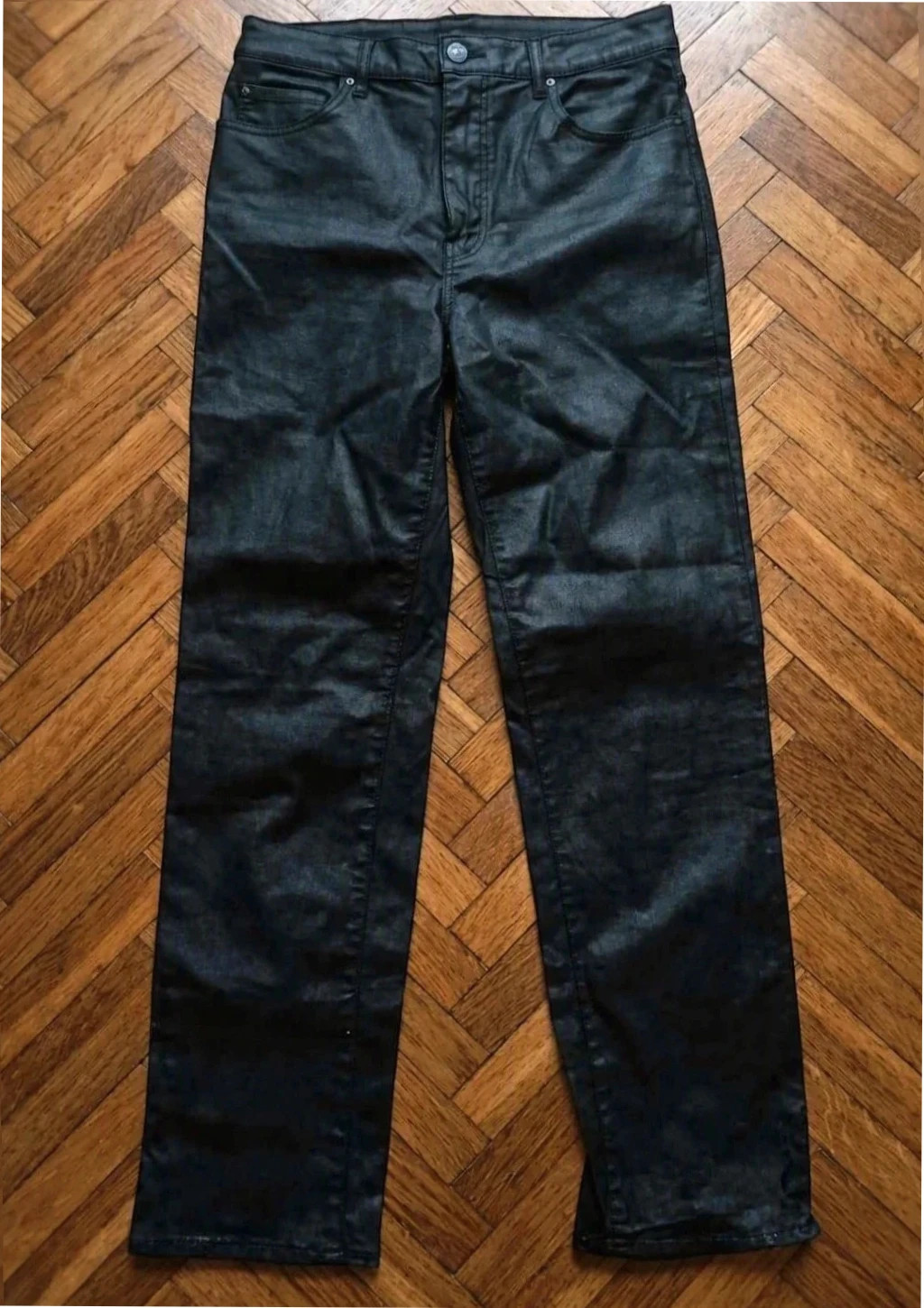 Pantalón Vaquero negro efecto encerado Massimo Dutti talla 36