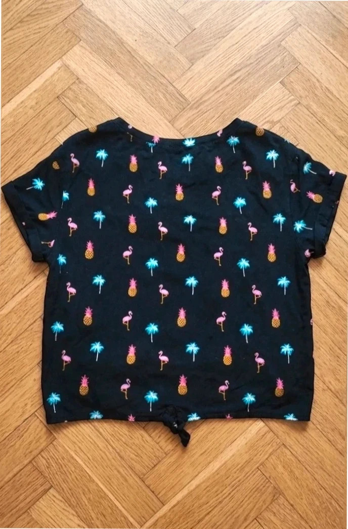 Camiseta Flamencos y Piñas S/M - Nudo Frontal – taille S / 36 / 8 2