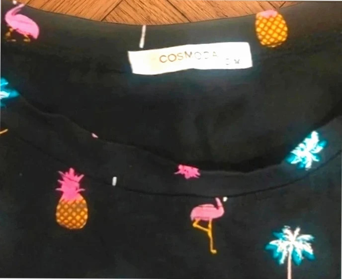 Camiseta Flamencos y Piñas S/M - Nudo Frontal – taille S / 36 / 8 3