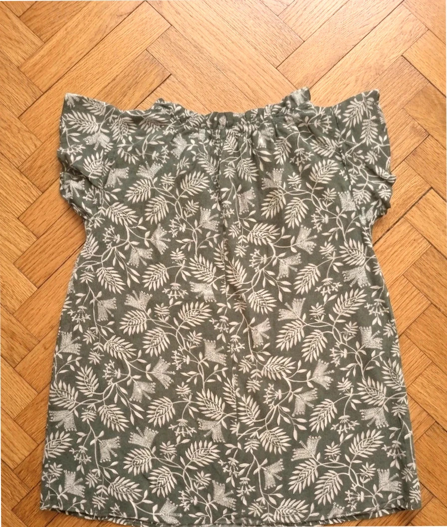 Blusa TEx Verde Oliva con Estampado Botánico – Talla M – TEX – taille M / 38 / 10 2