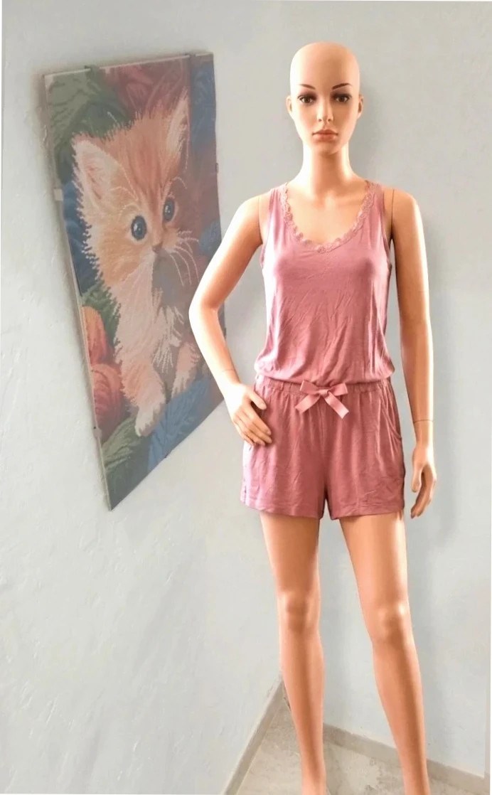 Mono Corto de Pijama esmara lingerie - Rosa Empolvado