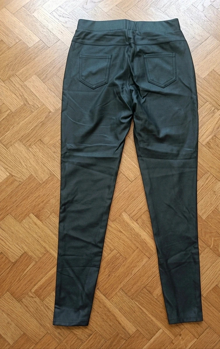 Pantalones Ajustados Efecto Piel Verde Oscuro - Talla L/XL – taille L / 40 / 12 2