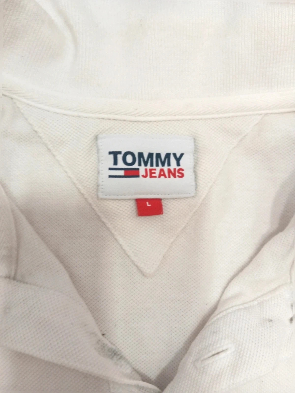 Polo Tommy jeans Clásico Blanco - talla L – Tommy Jeans – taille L 4