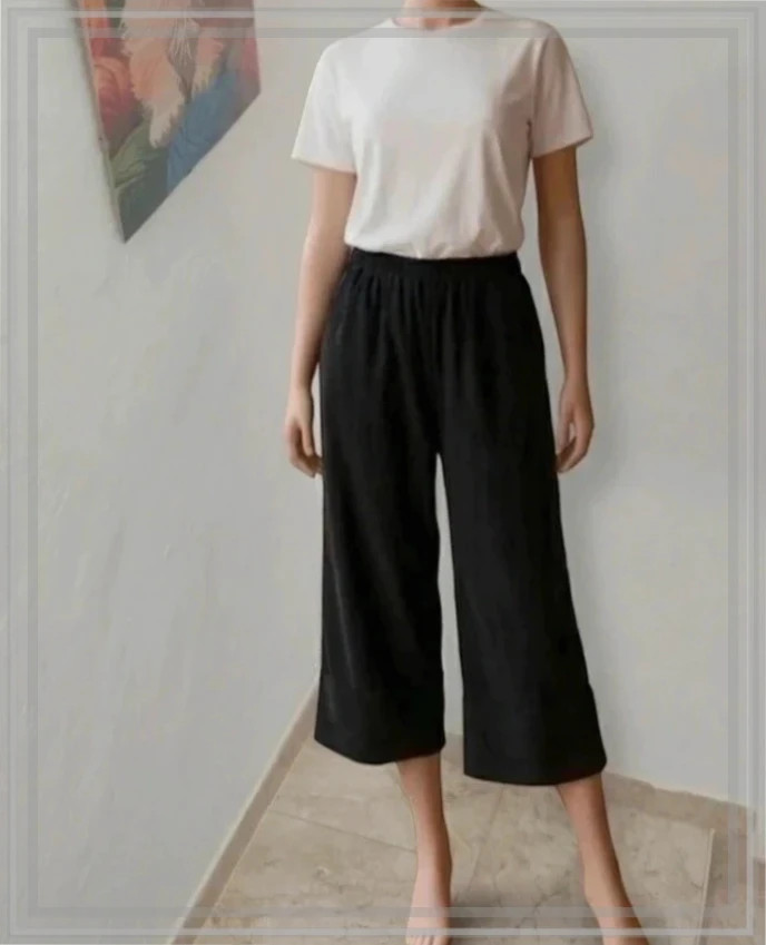 Pantalón Negro Culotte 100% Algodón 🖤 | Talla Única (M-XL) – taille Taille unique 2