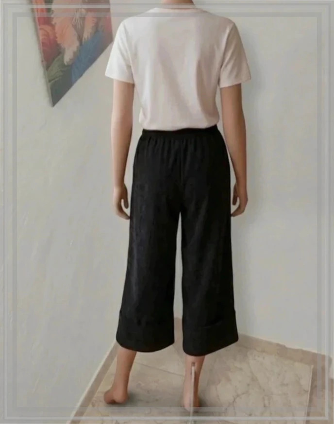 Pantalón Negro Culotte 100% Algodón 🖤 | Talla Única (M-XL) – taille Taille unique 3