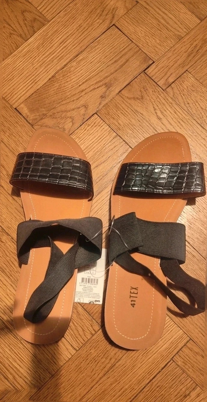 Sandalias Planas de verano Negras - chic y Cómodas – TEX – taille 41 3