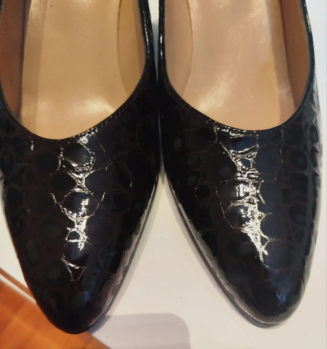 Escarpins chic Pierre Laurence noirs effet serpent T.37 Made in France – Pierre Lairence – taille EU 37 2