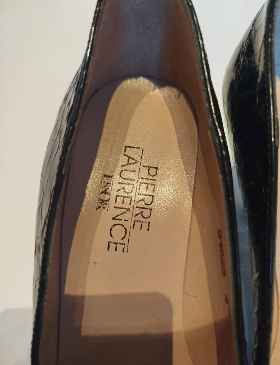 Escarpins chic Pierre Laurence noirs effet serpent T.37 Made in France – Pierre Lairence – taille EU 37 3