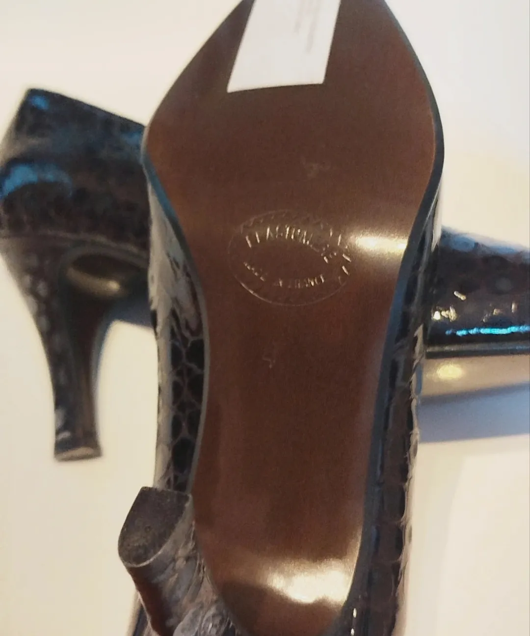 Escarpins chic Pierre Laurence noirs effet serpent T.37 Made in France – Pierre Lairence – taille EU 37 9