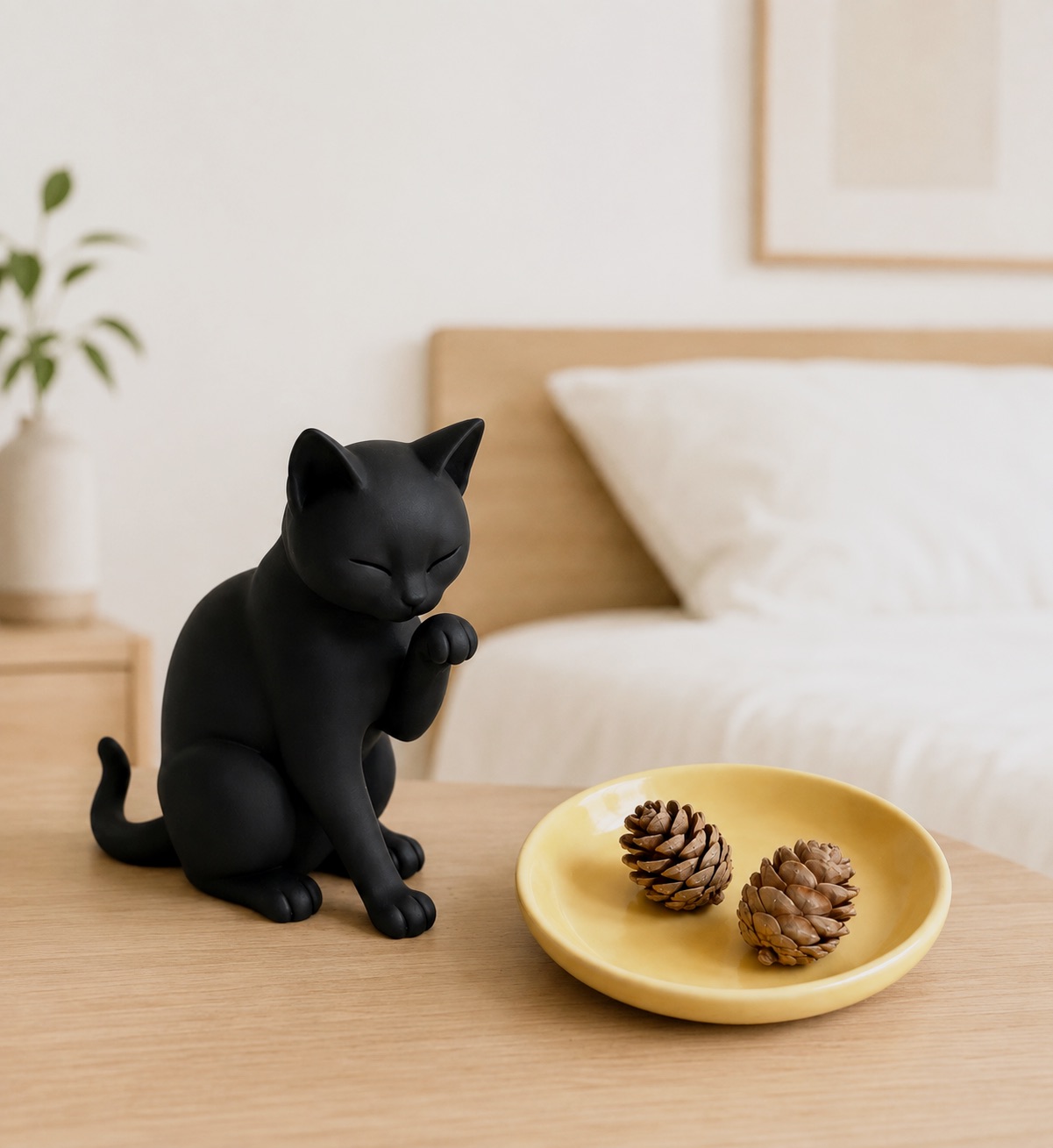 Statuette chat noir en résine matte – Amazon 3