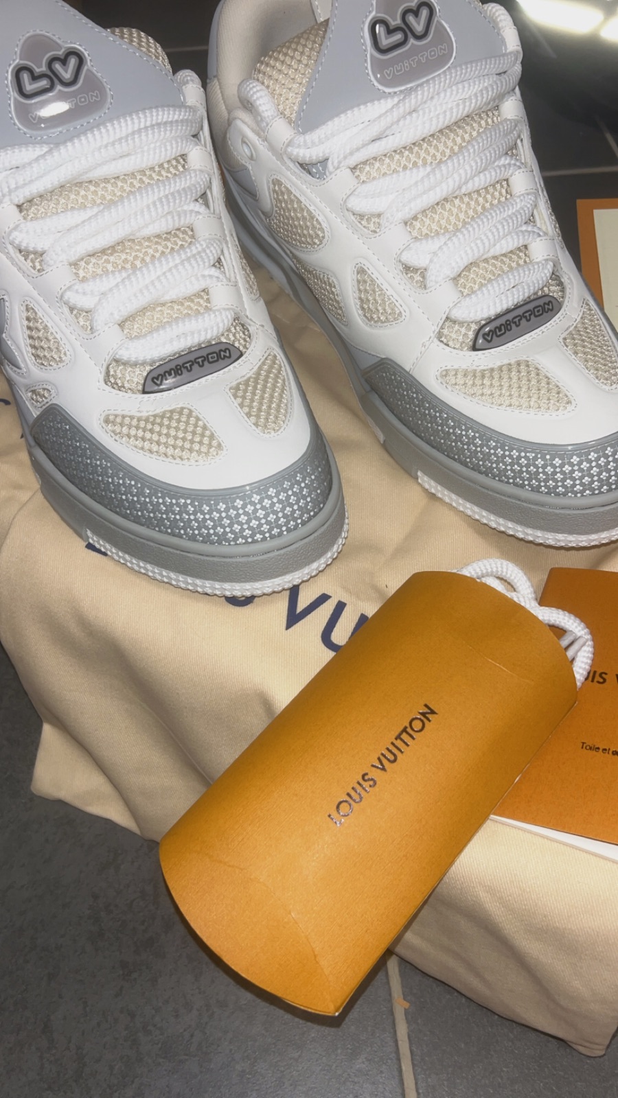 Baskets Louis Vuitton LV Skate blanc et gris – Louis Vuitton – taille EU 44 2