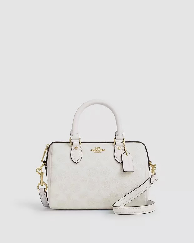 Sac à main Coach en toile enduite blanche