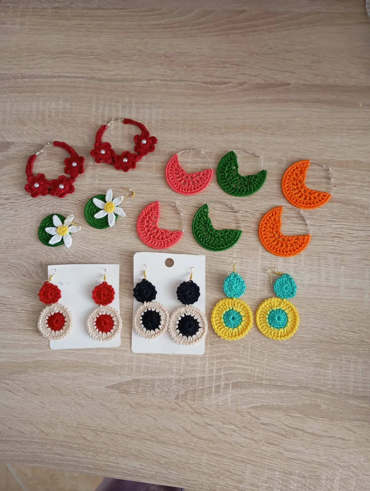 Lote 8 pendientes ganchillo echos a mano  – Artesanal – taille Taille unique 3