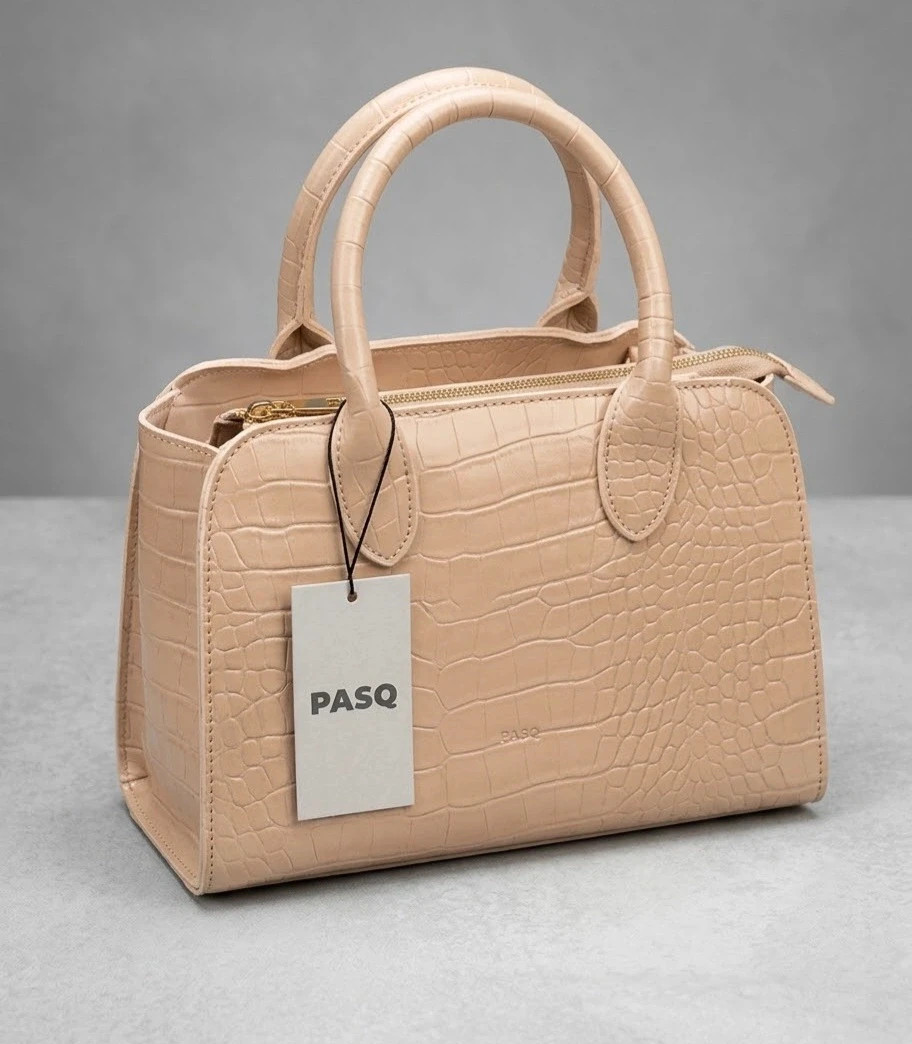 Sac à main crème / écru effet dain PASQ
