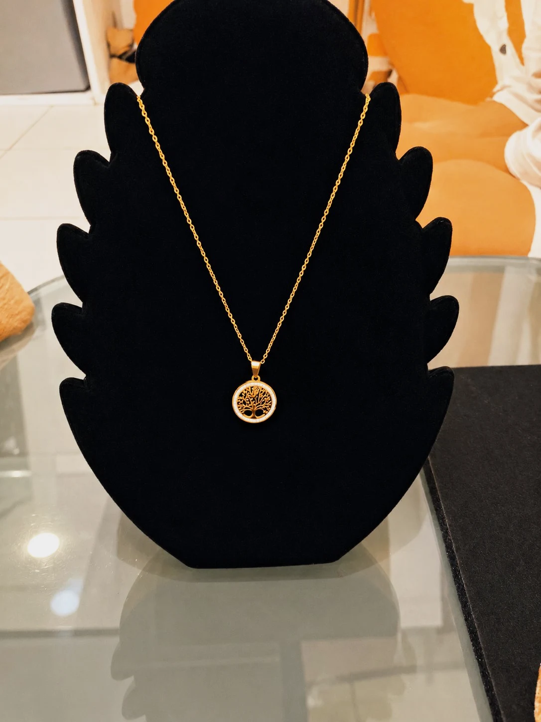 Collier inoxydable plaqué or 18 carats