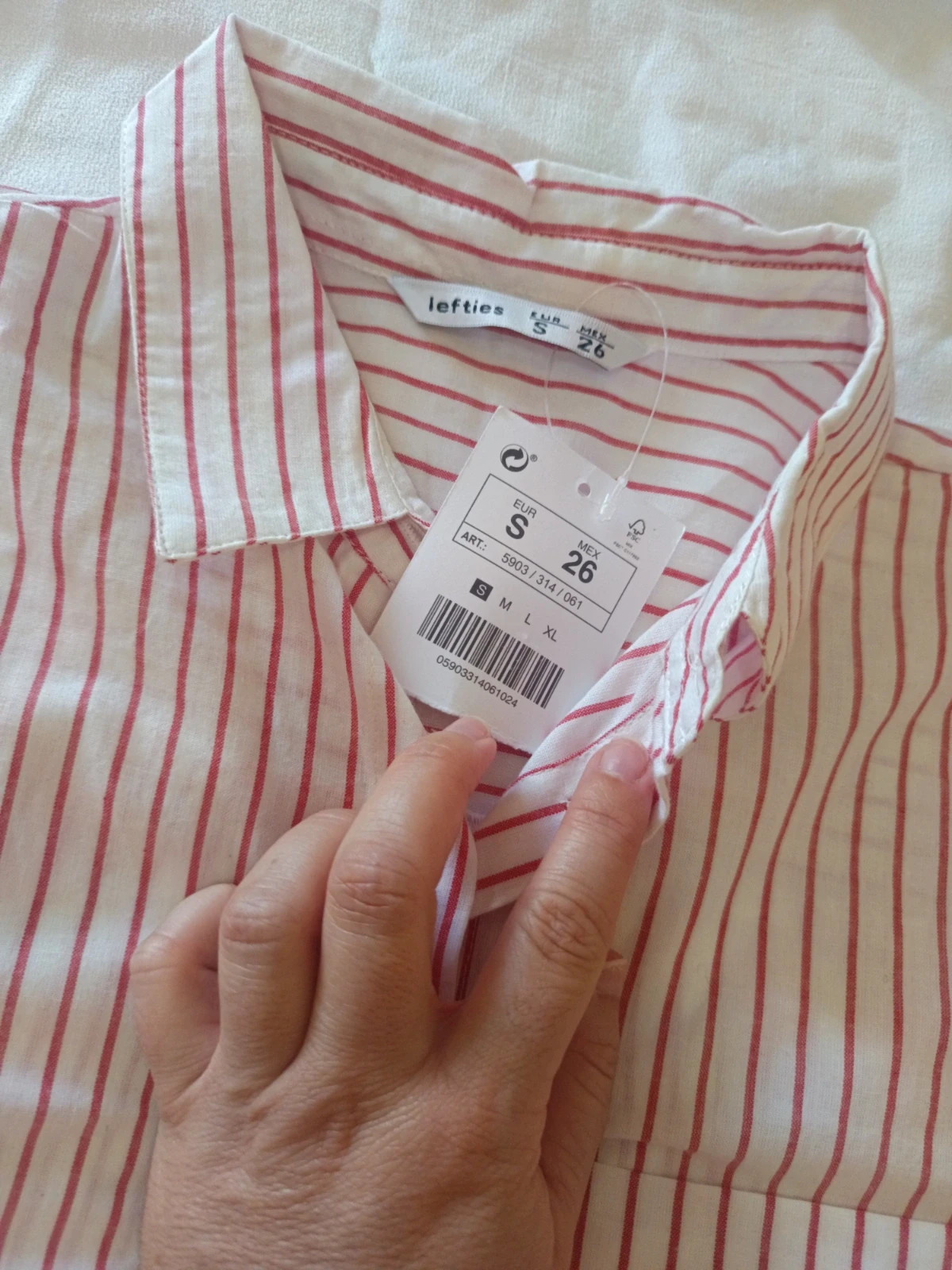 3. Camisa blanca rayas rojas Talla S Lefties – Lefties – taille S / 36 / 8 3
