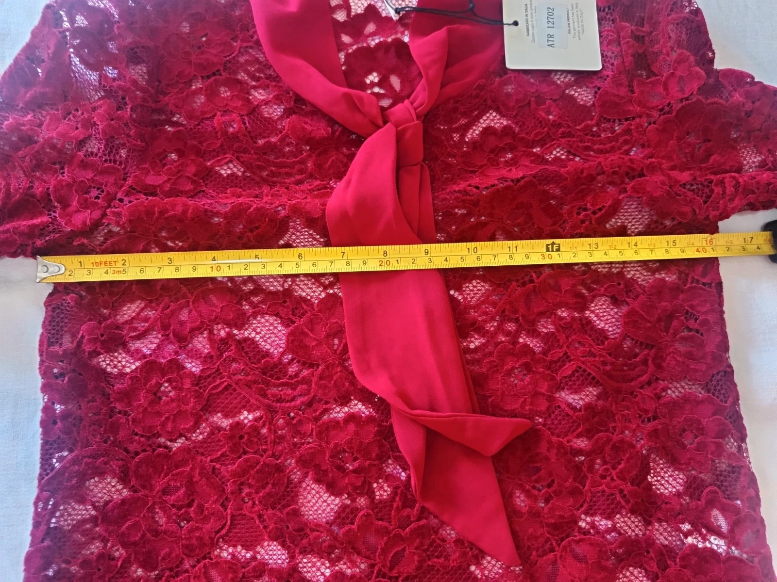 2. Blusa encaje granate, talla M, Local – Local – taille M / 38 / 10 3